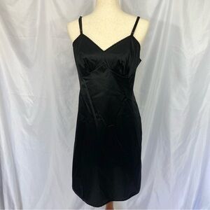 Vintage 60’s Black Nylon Penney’s Gaymode Slip 36A Small Medium